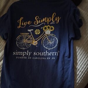 Simply Southern Kids Navy Tee with Bicycle Graphic